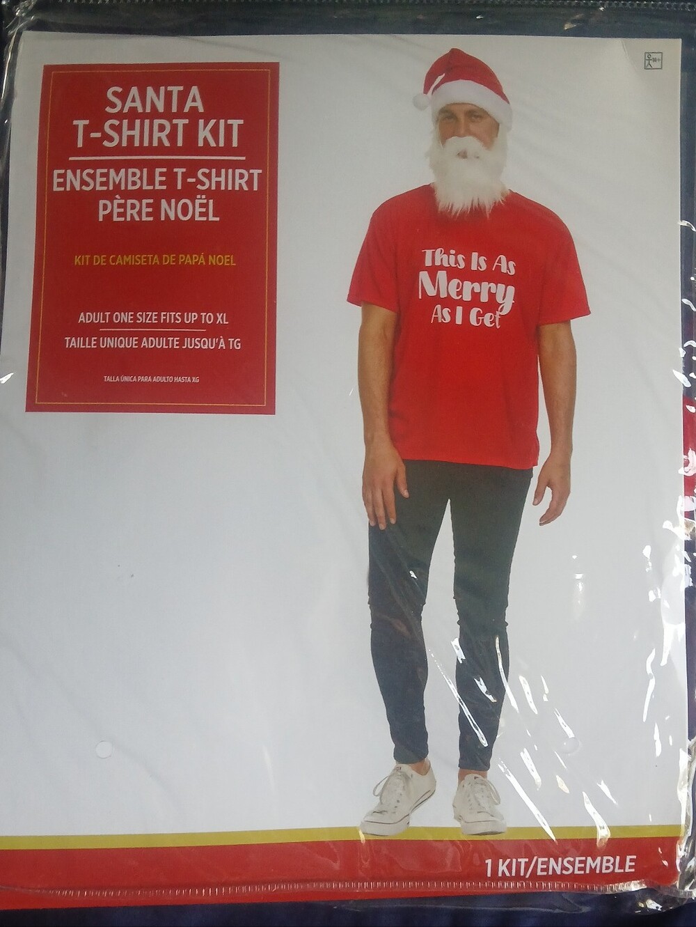 Red Santa T-shirt with white text reading 'This Is As Merry As I Get'